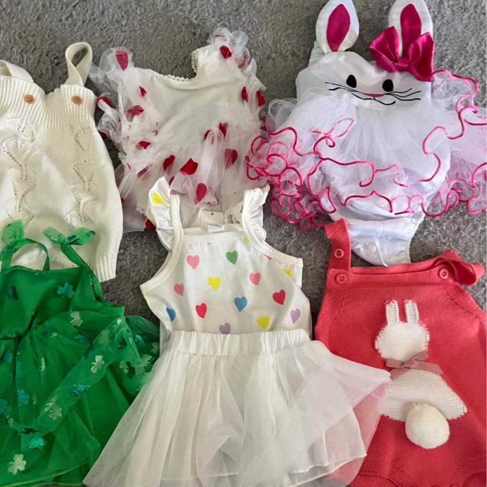 🎶BUNDLE🎶-6/$18 SHEIN Baby Girl Outfits 0/3 mo. 6 Baby Girl Outfits for $18